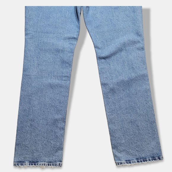 Good American Good Boy Twisted Slit Ankle Jeans Women's size 14 / 32 High Rise - Picture 15 of 16